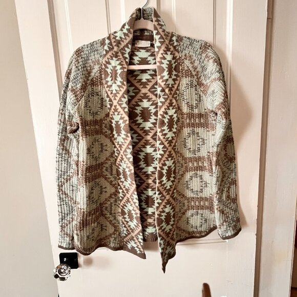 RETROD retro sweater pale mint green/pale brown , size Small - Picture 3 of 14